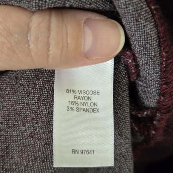 J. Jill Dress Herringbone Ponte Knit 3/4 Sleeve Scoop Neck Burgundy Size Small - Picture 9 of 10